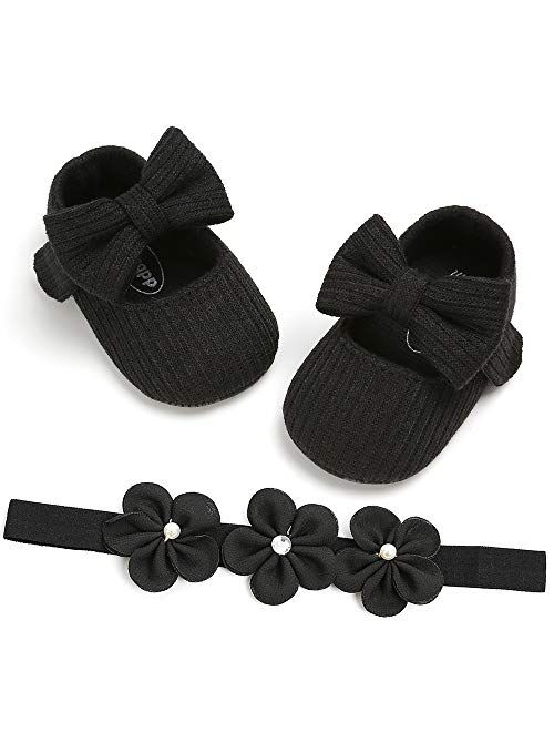 Infant Girl Shoes Mary Jane Flats Wedding Dress Shoes Soft Sole Baby Girls Crib Shoe Baby Princess Shoe First Walkers