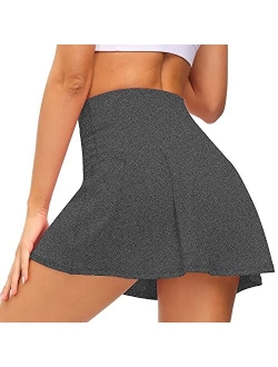 Loovoo Women's Pleated Tennis Skirts with Pockets Shorts Athletic Golf Skirts Activewear Running Workout Sports Skirt