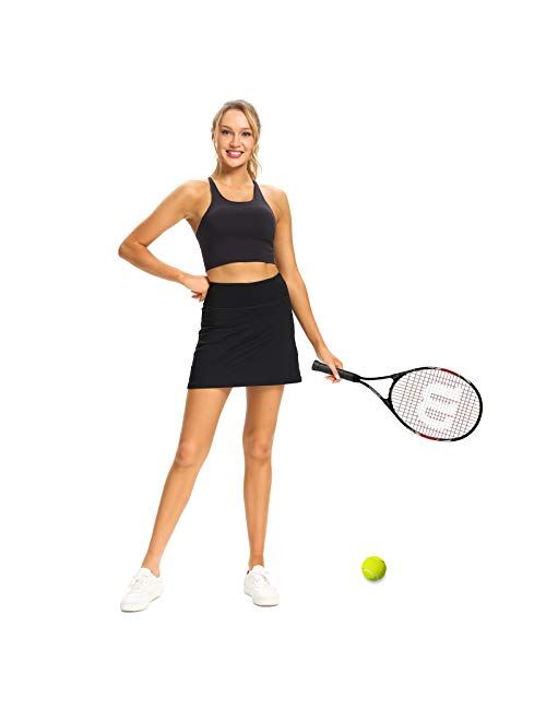 Ibeauti Womens Athletic Stretch Tennis Golf Skirts Skorts with Hidden Pockets Shorts Underneath Quick Dry