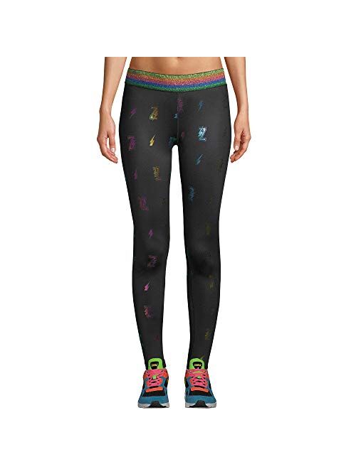 Zumba Dance Workout Wide Jacquard Waistband Leggings for Women