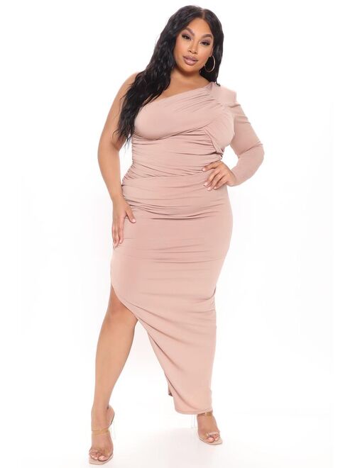 Amari Ruched Maxi Dress - Nude