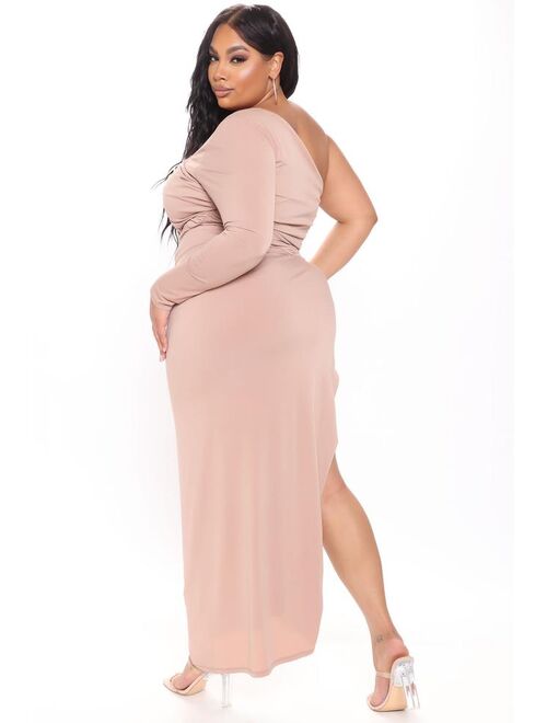 Amari Ruched Maxi Dress - Nude