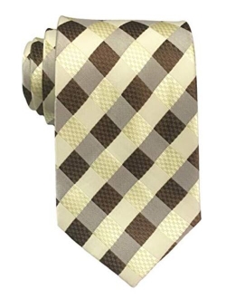 Scott Alone : New Classic Checks Jacquard Woven Silk Men's Tie Necktie