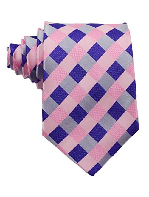 Scott Alone : New Classic Checks Jacquard Woven Silk Men's Tie Necktie