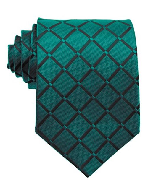 Scott Alone : New Classic Checks Jacquard Woven Silk Men's Tie Necktie