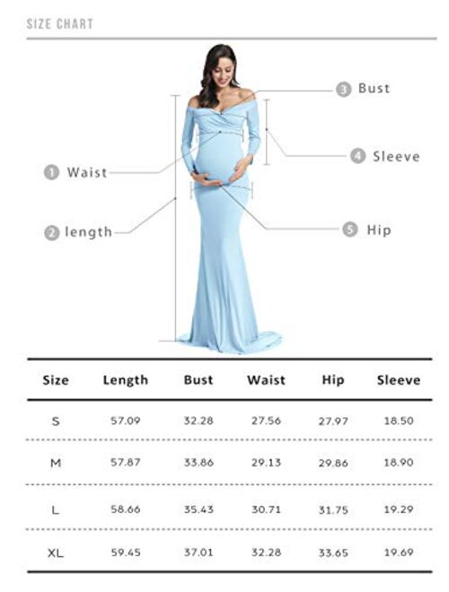 Off Shoulder Elegant Fitted Mermaid Maternity Gown for Photoshoot Baby Shower Dress