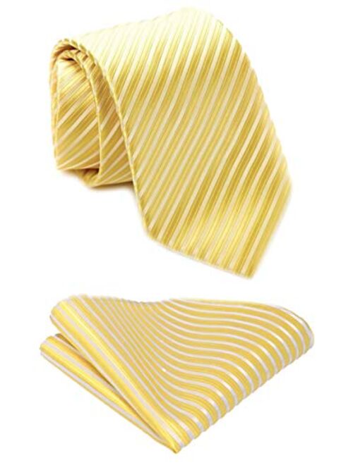 Scott Allan Mens Necktie Set - Neck Tie and Pocket Square Set - Assortment of Colors and Patterns