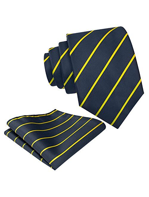 Scott Allan Mens Necktie Set - Neck Tie and Pocket Square Set - Assortment of Colors and Patterns