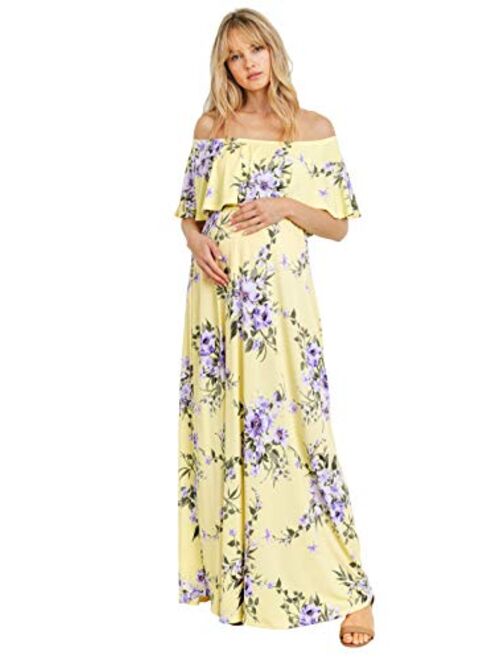 Maternity Dress Off Shoulder Maxi Pregnant Women Baby Shower Photoshoot