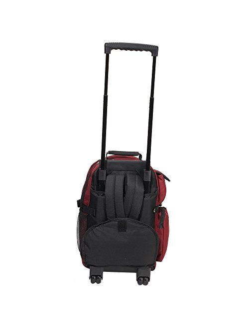 Everest Deluxe Wheeled Backpack, Burgundy, One Size,5045WH-BURG