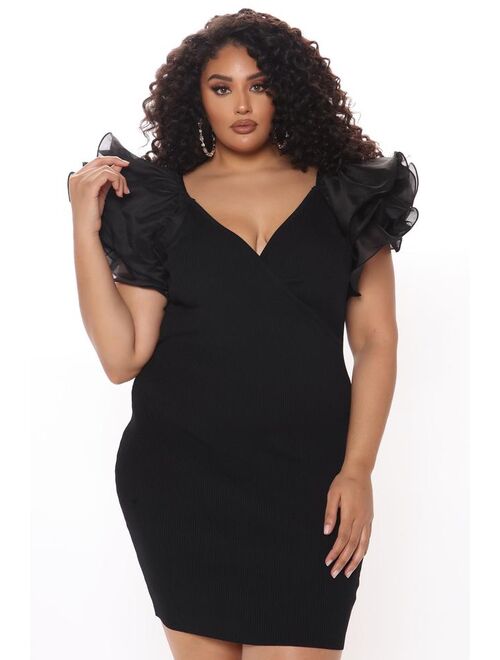 Don't Be So Dramatic Sweater Midi Dress - Black