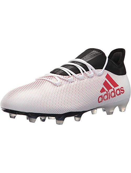 adidas Men's X 17.2 FG Soccer Shoe, Grey/Real Coral/Core Black, 7.5 M US