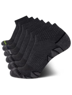 Rebook Men's Athletic Quarter Socks with Cushion Comfort (6 Pack)