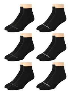 Rebook Men's Athletic Quarter Socks with Cushion Comfort (6 Pack)