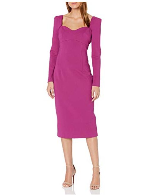 Elliatt Women's Apparel Women's Long Sleeve Sweetheart Neckline Bodycon Lisette Midi Dress