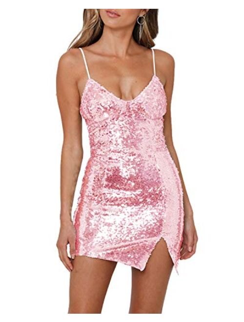 deep v cut sequin dress