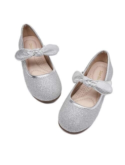 DeerBunny Toddler/Little Kid Girl's Dress Mary Jane Ballet Flats Bow Flower Girl Wedding Party Ballerina Flat Shoes