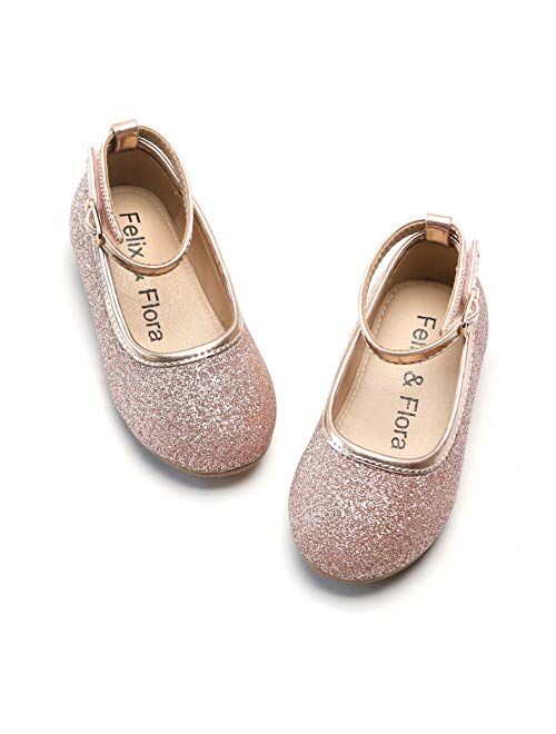 Felix & Flora Toddler Little Girl Mary Jane Dress Shoes - Ballet Flats for Girl Party School Shoes