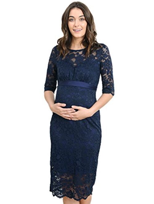 Hello MIZ Women's Baby Shower Floral Lace Maternity Dress