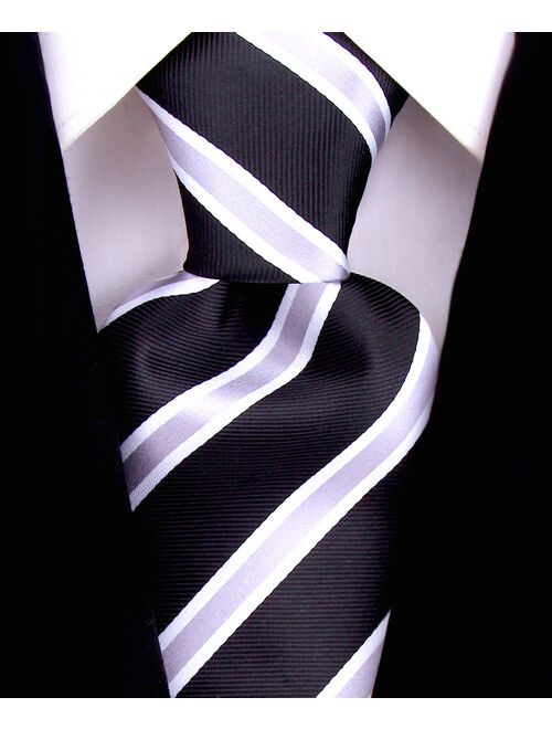 Black Gray and Silver Necktie | Black Gray Wedding Ties for Him | Scott Allan Collection