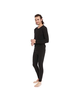 Men's Cotton Thermal Underwear Set Ultra Soft Midweight Long Johns Top & Bottoms