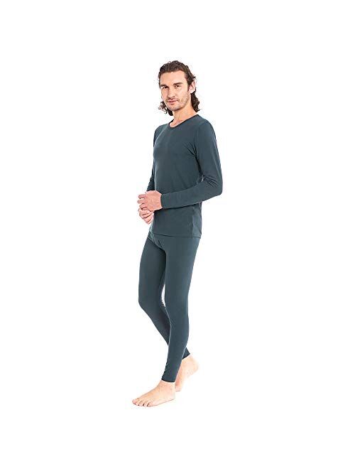 Men's Cotton Thermal Underwear Set Ultra Soft Midweight Long Johns Top & Bottoms