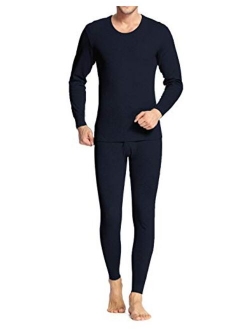 iWoo Men Long Thermal Underwear 2 Pieces Breathable Elastic Thin Johns Sets