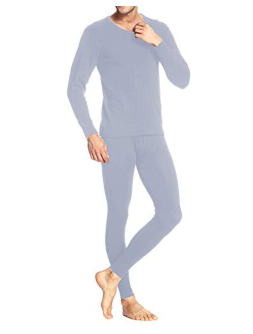 iWoo Men Long Thermal Underwear 2 Pieces Breathable Elastic Thin Johns Sets