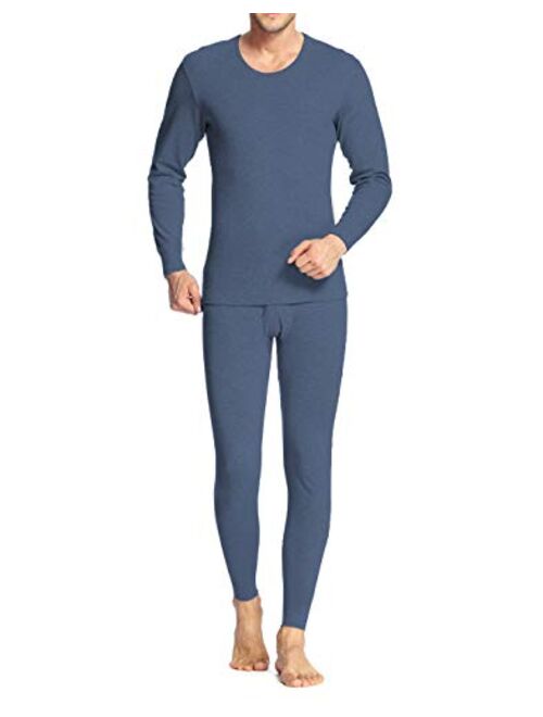 iWoo Men Long Thermal Underwear 2 Pieces Breathable Elastic Thin Johns Sets