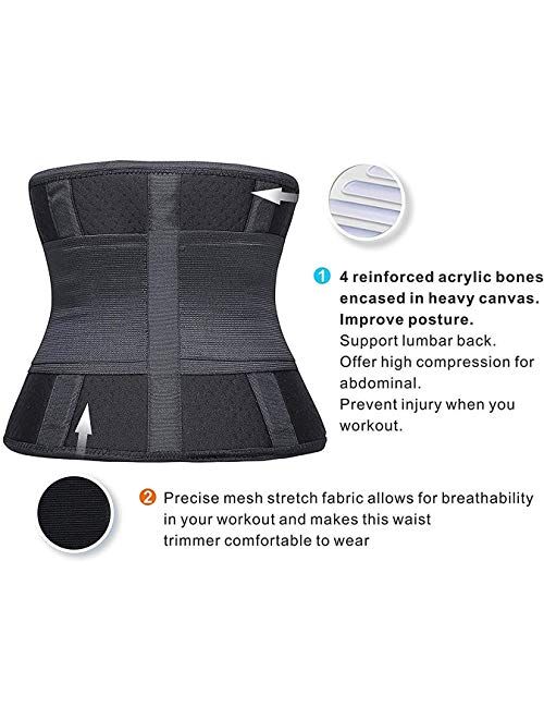 SHAPERX Women Waist Trainer Belt Waist Trimmer Slimming Body Shaper Sports Girdles Workout Belt