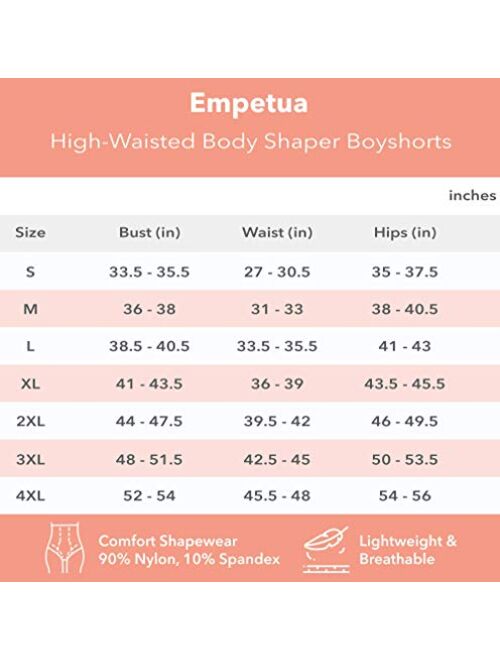 Buy EMPETUA High Waisted Body Shaper Boyshorts Tummy Control Waist Slimming  and Back Smoothing Shapewear for Women Plus Size online