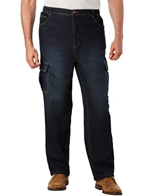 KingSize Men's Big & Tall Relaxed Fit Cargo Denim Sweatpants Jeans