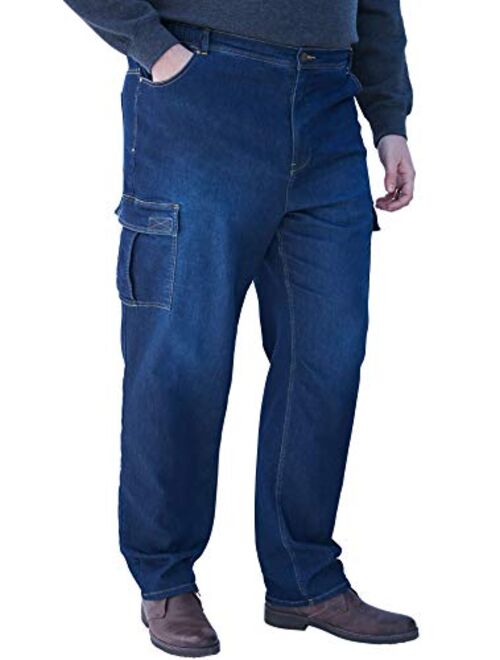 KingSize Men's Big & Tall Relaxed Fit Cargo Denim Sweatpants Jeans