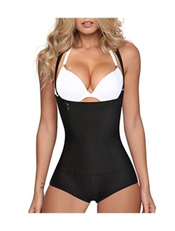 Eleady Women's Latex Waist Trainer Bodysuit Tummy Control Shapewear Full Body Shaper Open Bust Corset