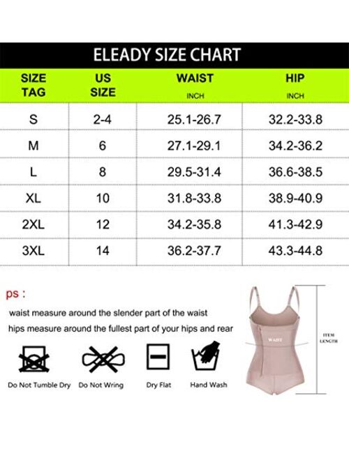 Eleady Women's Latex Waist Trainer Bodysuit Tummy Control Shapewear Full Body Shaper Open Bust Corset