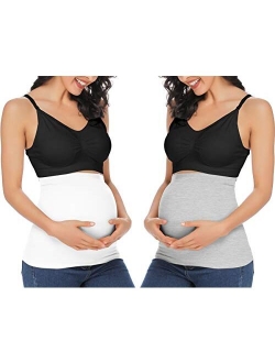 Seamless Belly Band with Pants Extenders for Pregnancy and Postpartum, Maternity Shirts Clothing Extender