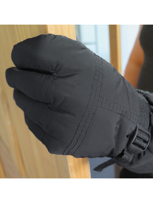 Men's Windproof Outdoor Winter Ski Gloves - Anti-Slip Silicone Gel Grip- Adjustable Cuffs - Thermal Soft Fleece Lining