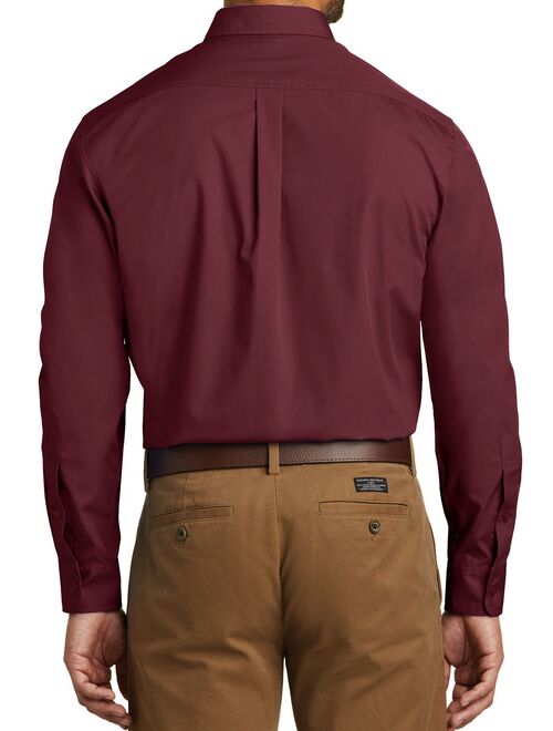 Mafoose Men's Long Sleeve Professional Uniform Carefree Poplin Shirt Burgundy X-Small