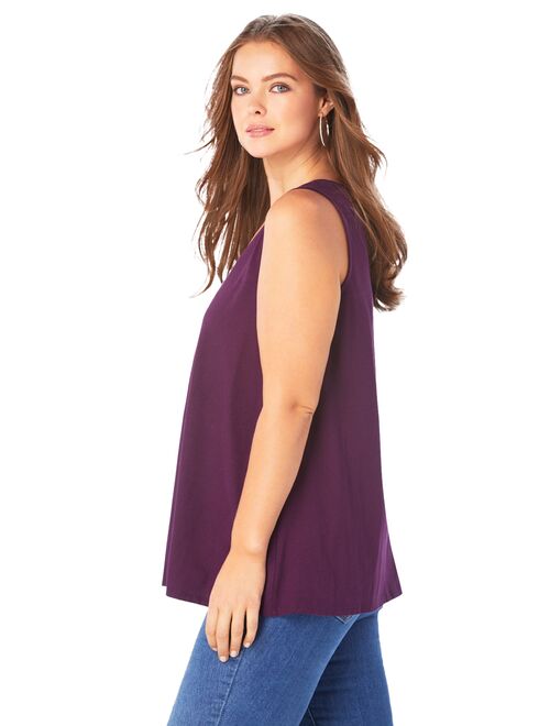 Roaman's Women's Plus Size Swing Ultimate Tank Top