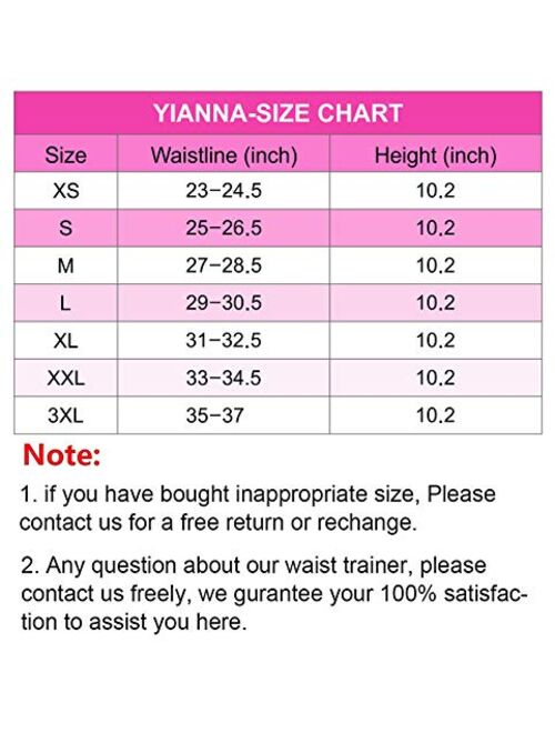 YIANNA Short Torso Waist Trainer Corset for Weight Loss Underbust Sports Workout Hourglass Body Shaper