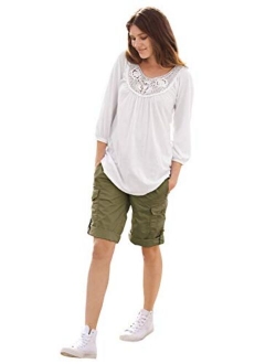 ellos Women's Plus Size Convertible Cargo Shorts