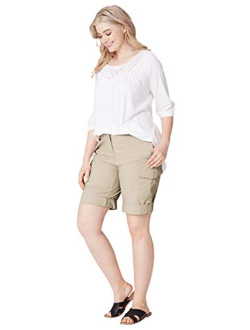 ellos Women's Plus Size Convertible Cargo Shorts