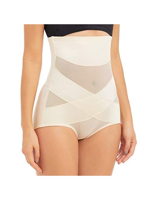 PAUKEE Women Shapewear Slimmer Body Shaper Hi-Waist Tummy Control Compression Butt Lifter Panties Girdle