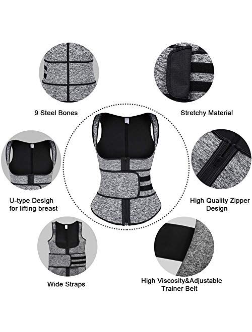 coastal rose Waist Trainer for Women Corset Cincher Belt Slimming Waist Sweat Girdle Workout Belt Body Shaper