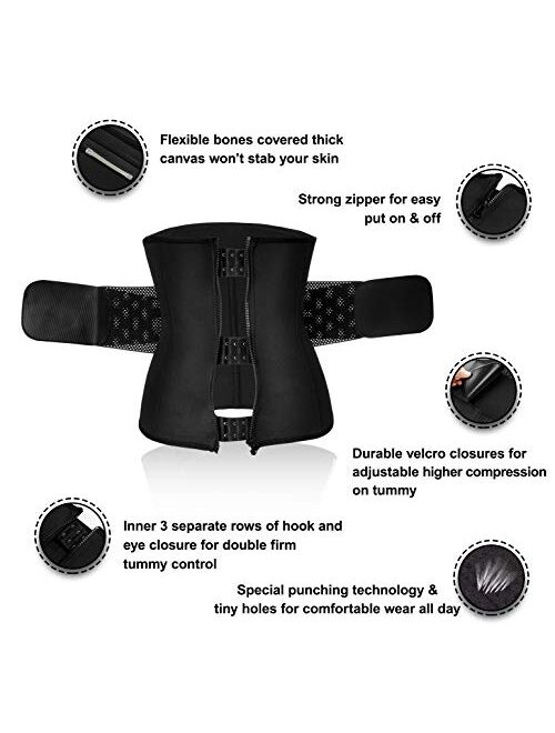 Nebility Women Waist Trainer Belt Tummy Control Waist Cincher Sport Waist Trimmer Sauna Sweat Workout Girdle Slim Belly Band