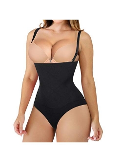 Women Waist Trainer Shapewear Thong Bodysuit Seamless Tummy Control Panty Faja Open Bust Body Shaper