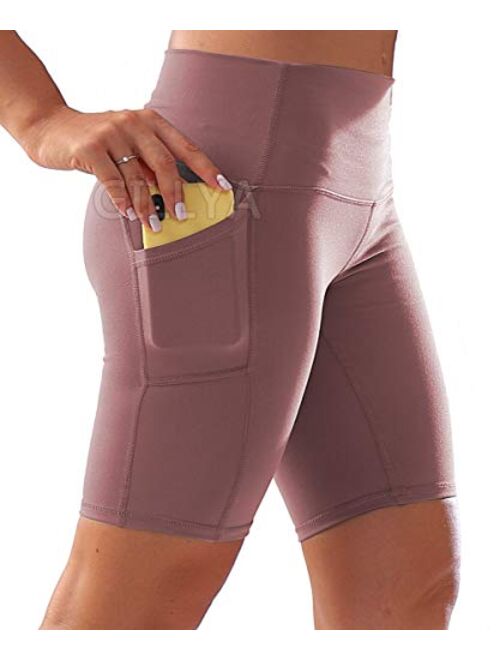 GILLYA Yoga Shorts for Women High Waist Biker Shorts Tummy Control Compression Running Shorts Booty Leggings Butt Lift