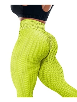 Booty Yoga Pants Women High Waisted Ruched Butt Lift Textured Scrunch Leggings Booty Tights