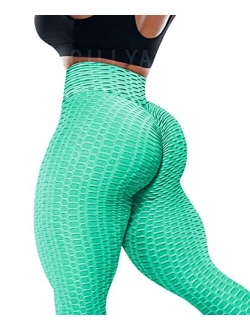 Booty Yoga Pants Women High Waisted Ruched Butt Lift Textured Scrunch Leggings Booty Tights