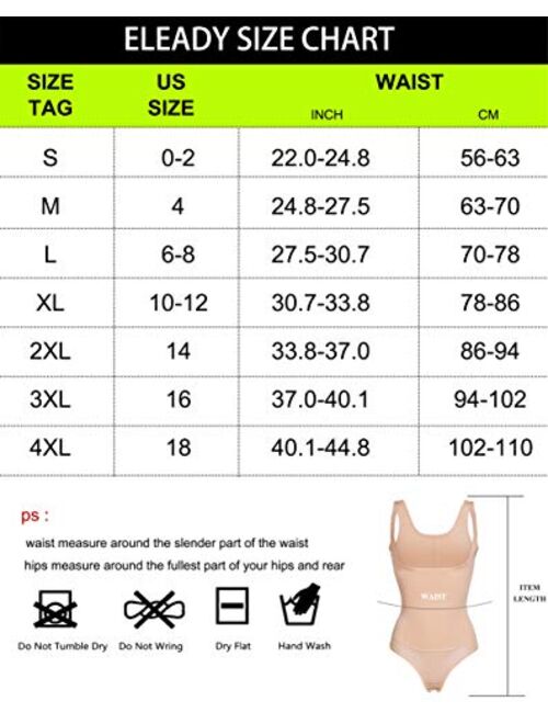 Eleady Womens Full Body Shaper Waist Trainer Underbust Corset Cincher Open Bust Shapewear Tummy Control Bodysuit